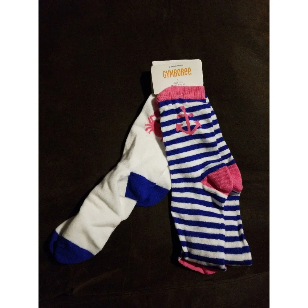 Gymboree stripes and anchors socks m‎